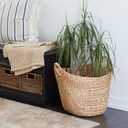 Deco 79 Seagrass Handmade Decorative and Functional Storage Basket Large Woven Basket Organizer with Ring Handles, Basket for Storage 20" x 18" x 19", Brown