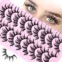 Manga Lashes Cat Eye Dramatic False Eyelashes Wet Look D-Curly Long Anime Lashes Strips Thai Style Manhua Lashes Strips Cosplay Eyelashes Wispy Spiky Lashes 12-20MM 9 Pairs by Zegaine