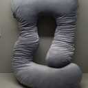 Pregnancy Pillow, 48 inches U Shaped Maternity Pillow with Removable Cover Full Body Pillow Support for Back, HIPS, Legs, Belly (Dark Gray)
