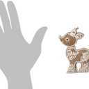 The Bridge Collection Resin Gingerbread Deer Ornament - 4" Glittery Reindeer Gingerbread Christmas Ornament