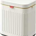 GloDeals Kitchen Trash Can with Lid, 2 in 1 Small Garbage Can Compost Bin Countertop, Wall-Mounted Under Sink Indoor Trash Bin for Kitchen, Bathroom, Cabinet Trash Can Hanging (4L, White/1.05 Gal)