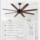 Fanbulous 65 Inch Ceiling Fans No Light with Remote, Black Indoor/Outdoor Ceiling Fan Without Light with Quiet Reversible DC Motor, 6 Speeds, 8 Blades Large Ceiling Fan for Living Room Bedroom Patio