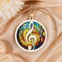 Music Lover Ornament  Acrylic Wooden Christmas Tree Keepsake for Teachers, Piano Fans, Teacher Gifts, Retro Christmas Decor, Music Notes Decoration