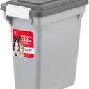IRIS USA Dog Food Storage Container, Airtight Lid, 2-Cup Scoop, Up to 13 Pounds Pet Food Storage, Versatile Pet Food Bin, Treats, BPA Free, Gray/Dark Gray