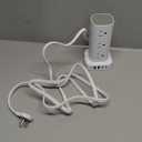 Power Strip Tower with Multiple Outlets, Flat Plug Surge Protector Tower Extension Cord with 12 AC Outlets 4 USB Ports (2 USB C), 6FT Cord Power Tower Surge Protector for Home Office Dorm Room, White