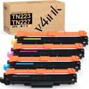 TN227 High Yield Toner Cartridge 4 Pack Replacement for Brother TN-227 TN223 TN 227BK 227C 227M 227Y Toner for Brother HL L3210CW L3270CDW L3290CDW L3230CDW MFC L3770CDW L3710CW L3750CDW Printers