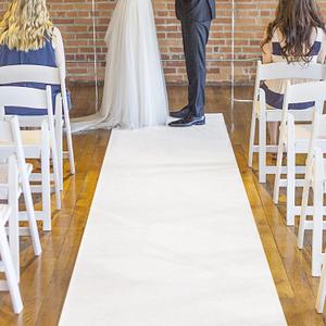 White Aisle Runner for Wedding Ceremony, 2 x 15 ft, Non-Woven Polyester Fabric Carpet Runway Rug - Suitable for Indoor Outdoor Wedding Party Decorations