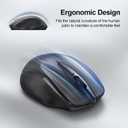TECKNET Wireless Mouse (2.4G & BT5.0/3.0) Silent 4800 DPI Computer USB A & Bluetooth Mouse 6 Buttons, Wide Compatibility - Grey