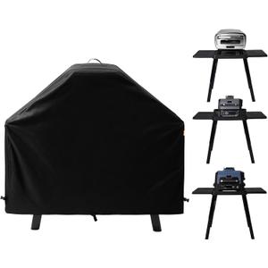 Waterproof Cover for Ninja XSKUNSTAND Outdoor Stand with Two Side Tables, Grill Accessories for Ninja Woodfire Grill OG700/800/900 Series & Oven OO101, for Artisan Pizza Oven MO201 (Cover Only) (black)