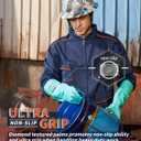 LANON Nitrile Chemical Resistant Gloves, Reusable Heavy Duty Safety Work Gloves, Acid, Alkali and Oil Protection, 18" Length, Non-Slip, Large