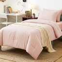 CozyLux Twin Comforter Set Blush Pink, 5 Pieces Bed in a Bag Twin Comforter Set with Sheets, All Season Bed Sets with Down Alternative Comforter, Fitted Sheet, Flat Sheet, Pillow Sham and Pillowcase