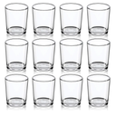 Votive Candle Holders Set of 12 - Glass Votives Holder - Clear Floating Tealight Candle Holder Bulk for Table Centerpieces & Wedding Decor
