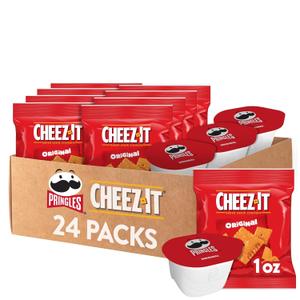 Cheez-It and Pringles Variety Pack, Lunch Snacks, Kids Snacks, Original Flavors (24 Packs) (0.84 Ounce (Pack of 24))