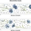 SHUCHING Daisy Wall Sticker Peel and Stick, Vinyl Blue Flower Wall Decal, Floral Wall Decor Art for Girl Living Room Bedroom (Sch-25f-0127)