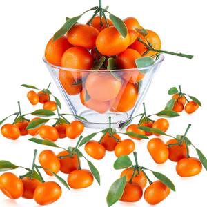 WILLBOND 15 Clusters Artificial Mini Orange Simulation Decorative Tangerine Kitchen Table Fake Orange Realistic Artificial Fruit Bowl Tray Faux Fruit for Home Party Kitchen Festival Decor