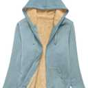 SWISSWELL Hoodies for Women Winter Fleece Sweatshirt - Full Zip Up Thick Sherpa Lined Hooded Jacket Green, Medium