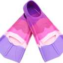 Swimming Training Fins,Comfortable Silicone Flippers for Swimming and Diving,Size Suitable Kids Girls Boys Adult (2XS ( US Kids 11.5-13 ), DC-SixColorful)