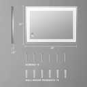 28"x 20" LED Bathroom Mirror Vanity Mirror, Anti-Fog, Dimmable, Color Temperature Adjustable 3000-6000K, Switch-held Memory Led Wall Mirror Suitable for Bathroom, Vanity (Vertical/Horizontal)