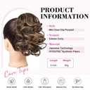 REECHO Ponytail Extension, 9" Claw Clip in Short Curly Wavy Pony Hair Extension Jaw Clip on Pony Tail HP001 Hairpiece for Women - Chestnut Brown with Golden Highlights