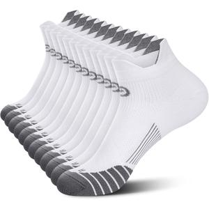 PAPLUS Compression Socks for Men & Women, 2/4/6 Pairs Ankle Running Socks with Arch Support, Ankle Support, Plantar Fasciitis (Large-X-Large)