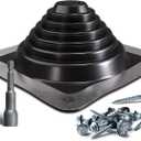 VIVIDA #3 Metal Roof Pipe Flashing, Metal Roofing Pipe Boot Kit, High Temp Silicone Vent Boot, for Tube OD 1/4" to 5", Square Base, Screws & Hex Socket Included, 1 Pack