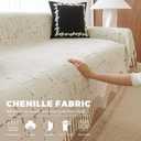 Boho Couch Cover for Dogs - Pet Proof Sofa Covers for 2 Cushion Couch, Non-Slip Chenille Sofa Slipcover, Pet Friendly Furniture Cover Fits Love Seat, 71"x118", Light Brown