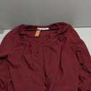 KI LAPHEE Long Sleeve Shirts for Women Boho Tops  Swiss Dot Blouse, Flowy Chiffon Lace Tunic (Large, Burgundy)