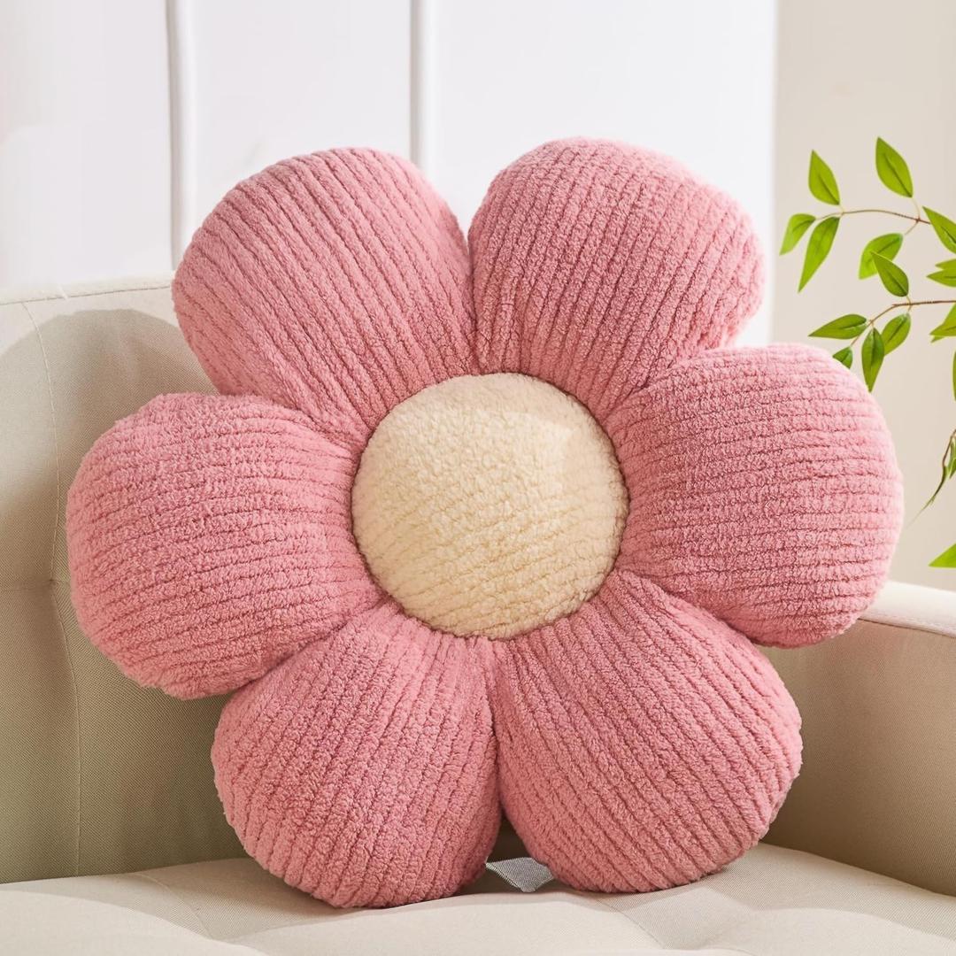 Flower Pillow Flowers Shaped Pillow Cushion Decorative Daisy Pillow for Bed Cute Throw Pillow Flower Floor Pillow Soft Seat Cushion Pink Cushion 15.7"