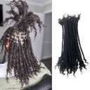 Dreadlock Extensions Human Hair With Curly Ends 0.4cm Width 12 inch 20 Strands Natural Black Loc Extensions Curly End for Women Men