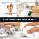 TEXAS LINEN CO. Cotton Kitchen Towels 6 Pack - 15 x 25 Inches - Highly Absorbent Dish Towels for Kitchen Drying, Soft Durable Reusable Quick Dry Tea, Kitchen and Dish Cloths Set - Blue Stripe