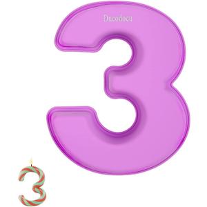 Ducodocu Large Number Cake Pan for Baking 3D Silicone Cake Mold DIY Baking Mold Novel Cake Tins for Birthday Wedding Anniversary Number of 3