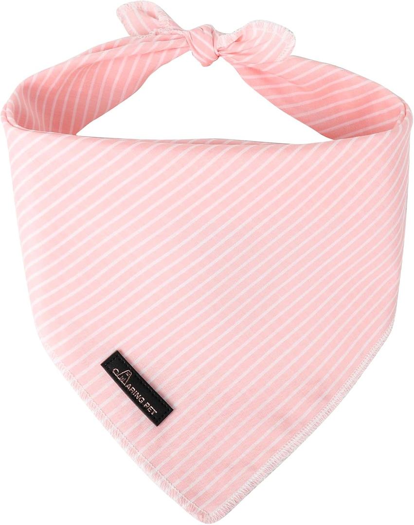 ARING PET Summer Dog Bandana-Cute Pink Dog Bandanas, Comfortable Pet Scarf Dogs Triangle Bibs for Small to Large Girl Dogs and Cats (Large (Pack of 1))
