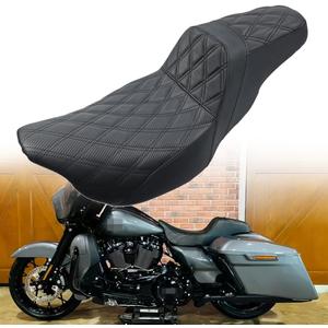 MOJINLI 2 up seat Fit for Harley Touring Driver Passenger Seat Harley Touring Street Glide Road King Electra Glide Road Glide 2009-2023 Black