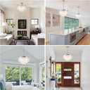 17.72" Capiz Shell Chandelier, 5 Light Chrome Dining Room Light Fixture, Modern Natural Coastal Seashell Chandeliers for Living Room Bedroom Foyer Bathroom (White Seashell Lighting Fixtures)