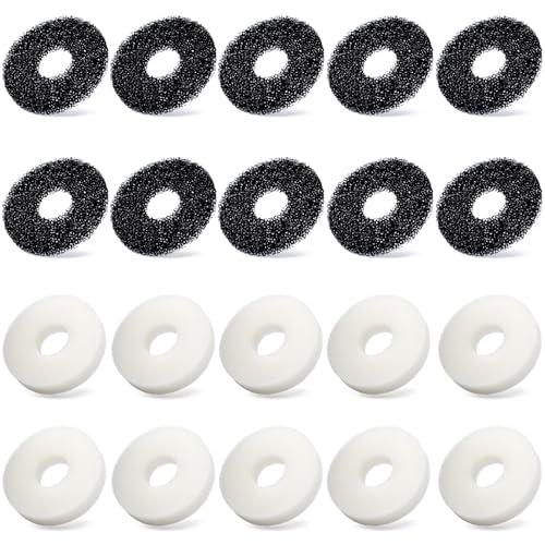 Lisnhlin Round Sponge Foam Filter Pads and Carbon Rings Replacement for Biorb Aquarium Accessories, 10Pcs Carbon Pads and 10Pcs Foam Pads