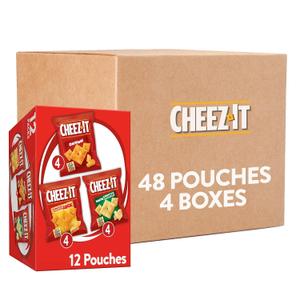 Cheez-It, Baked Snack Cheese Crackers, Variety Pack, Original, White Cheddar, Cheddar Jack, 12.1oz (4 Count) (EXP 11/22/26)