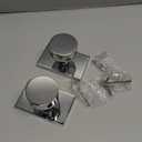 Mega Handles Laura Dummy Door Knob - 2 Pack Heavy Duty Dummy Door Knobs, Non-Turning Silver Door Knobs for French Doors & Closet, Single Side, Fits All Standard Doors - Polished Chrome