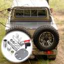 Canchiing Tire Carrier Hinge Kit Include Necessary Latch, Slewing Bearing, Bearing Hub and Seal, Brake Cover, Metal Plate and Poly Urethane Stop Spare Tire Carrier Hing Kit for Installation