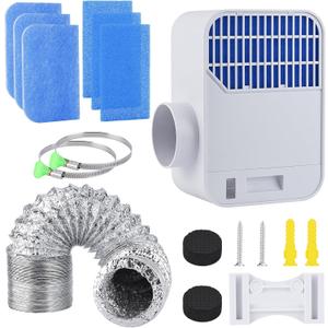 2025 New Upgraded Indoor Dryer Vent Kit, 3-in-1 Dryer Lint Trap with 6 Polyester Filter&10ft Dryer Vent Hose,Enhanced Air Quality,Energy Efficient Water Drawer System for Electric Clothes Dryer
