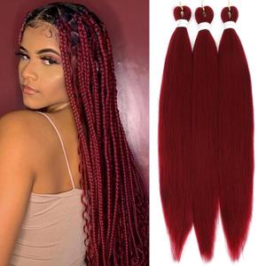 Pre Stretched Braiding Hair Crochet Hair for Black Women 26 Inch 3 Packs Braiding Hair Extensions Hot Water Setting Synthetic Hair Pre Stretched Crochet Braids Hair (900#, 26 Inch)