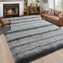 Noahas Fluffy 4x6 Area Rugs for Bedroom Living Room,Fuzzy Shaggy Grey Thick Shag Throw Floor Carpet,Soft Bedside Non-Slip Plush Dorm Nursery Kids Rug