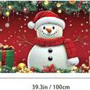 Christmas Window Film Snowman with Santa Hat Scarf Gifts Snowflake Ornaments Decorative Glass Sticker Static Cling Holiday Privacy Window Clings 39.3  17.7 Inch