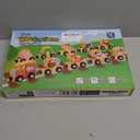 Montessori Wooden Train Toy for 1 2 3 Years Old Toddlers | 12 Magnetic Animals Train Kids Box, STEM Educational Toy with Game Map | 1st 2nd Birthday for Boys Girls