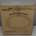 18" Acacia Wood Lazy Susan for Table Top - Wooden Brown Turntable Serving Tray for Charcuterie Boards Cheese Board - Extra Large Round Lazy Susan Organizer - Kitchen Revolution for Cabinet