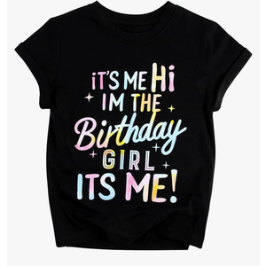 Birthday Girl Shirt Its Me Hi Im The Birthday Girl Its Me T-Shirts Kids Short Sleeve Tee Outfit 5-14 Year