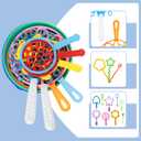 Bubble Wands Set, 28 Pcs Large Bubble Wand with Tray, Great for Kids Summer Outdoor Bubble Party Favors
