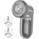 BEAUTURAL Fabric Shaver and Lint Remover, Sweater Defuzzer with 2Speeds, 2 Replaceable Stainless Steel Blades, Battery Operated, Remove Clothes Fuzz, Lint Balls, Pills, Bobbles Gray