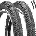 2-Pack 20-inch Mountain Bike Tires: Hycline 20x2.125 inch (57-406mm) Folding Replacement Puncture-Resistant Bicycle Tires with Pair Tire Levers for MTB Off-Road Bike