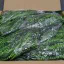 KHOYIME Artificial Hanging Plants with Basket 2PCS Fake Boston Fern Baskets, Outdoor Faux Greenery Stems Hanging Decor UV Resistant Indoor Outside Decorations for Home Garden Porch Balcony Patio Yard, Green Boston Fern