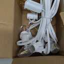 5 Base C7 String Bulbs Christmas Village Light Accessory Cord with 5 LED Light Bulb Universal Clip White Cord with On/Off Spare Fuse Switch Plugs for Decorations Christmas Village House